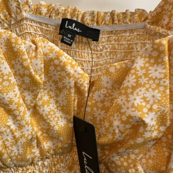 NWT sunny yellow Lulus dress with daisies - Picture 7 of 10